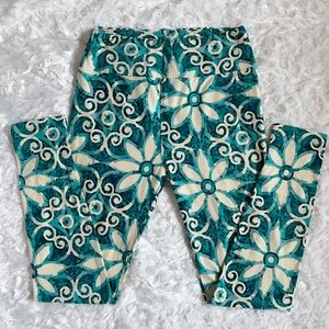 LuLaRoe leggings o/s One Size 2-10 watercolor teal